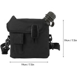 Outdoor Water Bottle Large Capacity Portable Flat Camping Water Bottle with Waist Bag for Outdoor Sports Hiking Black, 1.5 L - Front View