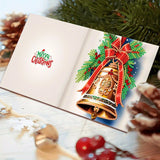 Christmas Diamond Painting Greeting Cards Kit, 12 DIY Sparkly Holiday Cards With Envelopes And Round Rhinestones, For Kids And Adults Crafting - Front View