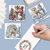 6 Pack Christmas Diamond Painting Cards Kit, DIY Greeting Cards With Envelopes, Round Drill Rhinestone Craft Set For Kids And Adults, Winter Animals