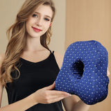 Orthopedic Knee Pillow Ergonomic Leg Alignment Support With Breathable Washable Cover For Side Sleepers And Pregnancy Blue, 24 x 21 x 13 cm - Top-Down View