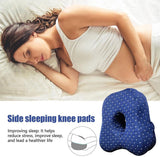 Orthopedic Knee Pillow Ergonomic Leg Alignment Support With Breathable Washable Cover For Side Sleepers And Pregnancy Blue, 24 x 21 x 13 cm - 45-Degree Angle