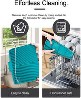 Silicone Dish Drying Mat, Heat Resistant Non Slip Ribbed Draining Pad For Kitchen Sink Countertop, Green, 40 x 33 cm - Front View
