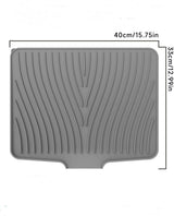 Silicone Dish Drying Mat With Drain, Non Slip Heat Resistant Foldable Countertop Sink Drainer Pad For Kitchen, Gray, 40 x 33 cm - Front View