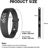 Vibrating Alarm Watch Bracelet With 10 Silent Reminders LED Time Date Temperature For Kids And Adults School Office Pink - 45-Degree Angle