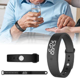 Vibrating Alarm Watch Wristband With 10 Silent Reminders, LED Display And Silicone Strap, For Kids And Adults At School Office, Green, 240 mm - Front View
