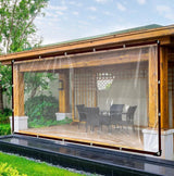 Clear PVC Tarp Heavy Duty With Reinforced Grommets And Double Stitched Seams For Patio Cover Greenhouse Chicken Coop Transparent, 4 x 4 m