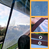 Clear PVC Tarp Heavy Duty With Reinforced Grommets And Double Stitched Seams For Patio Cover Greenhouse Chicken Coop Transparent, 4 x 4 m - Side View
