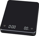 Digital Kitchen Scale With Timer, USB Type C Rechargeable Touch Control, High Precision Capacity For Coffee And Baking, Black, 0.1 g, 3 kg