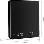Digital Kitchen Scale With Timer, USB Type C Rechargeable Touch Control, High Precision Capacity For Coffee And Baking, Black, 0.1 g, 3 kg