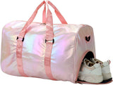 Womens Waterproof Polyester Gym Duffle Bag With Shoe Compartment And Wet Dry Pocket For Fitness Travel And Weekend, Pink, 48 x 39 x 26 cm