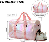Womens Waterproof Polyester Gym Duffle Bag With Shoe Compartment And Wet Dry Pocket For Fitness Travel And Weekend, Pink, 48 x 39 x 26 cm - 45-Degree Angle