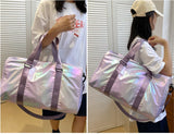 Womens Sports Gym Duffle Bag With Shoe Compartment And Wet Dry Pocket, Polyester Travel Weekend Bag For Fitness Swimming, Purple, 48 x 26 x 39 cm