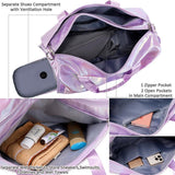 Womens Sports Gym Duffle Bag With Shoe Compartment And Wet Dry Pocket, Polyester Travel Weekend Bag For Fitness Swimming, Purple, 48 x 26 x 39 cm - 45-Degree Angle