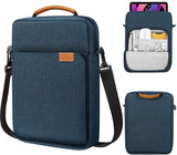 Laptop Shoulder Bag Sleeve, Water Resistant Oxford Fabric With Extra Pockets, For Travel Work School, Blue, 13.3 in