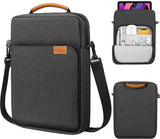 Laptop Sleeve Bag With Water Resistant Oxford Fabric, Extra Pockets And Shoulder Strap, For Tablet Laptop Travel And Commute, Black Gray, 9 to 11 in