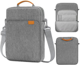 Laptop Sleeve Bag With Water Resistant Oxford Fabric, Extra Pockets And Shoulder Strap For Travel Work School, Light Gray, 13.3 in