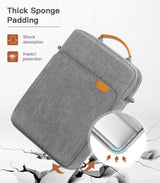 Laptop Sleeve Bag With Water Resistant Oxford Fabric, Extra Pockets, Shoulder Strap For Travel Work School, Light Gray, 9 to 11 in