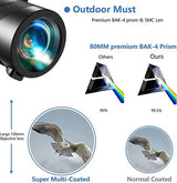 HD Monocular Telescope With BAK4 Prism, Phone Holder And Tripod, Black, 80 x 100, 165 x 53 mm - Top-Down View