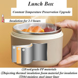 Stainless Steel Bento Lunch Box With 3 Stackable Layers, Leakproof Vacuum Insulated Food Container With Carry Bag For Office And Picnic, White, 440 ml