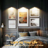 3 Pack Battery Operated Picture Lights, Magnetic LED Wall Art Display Lamp With Remote Control, 3 Lighting Modes Dimmable For Framed Paintings, Black - Side View
