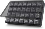 Monthly Pill Organizer 28 Day 4 Week Large Capacity BPA Free PP Plastic Travel Pill Box With Dustproof Container, Black