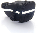 Bike Saddle Bag Waterproof Polyester Large Capacity With Reflective Strips For MTB And Road Cycling, Black, 15 x 11 x 8 cm - Side View