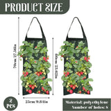 2 Pack Hanging Wall Grow Bags, Breathable PE Planting Bags With 8 Pockets And Handle For Strawberries Herbs Flowers Balcony Garden, Green, 25 x 60 cm