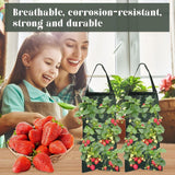 2 Pack Hanging Wall Grow Bags, Breathable PE Planting Bags With 8 Pockets And Handle For Strawberries Herbs Flowers Balcony Garden, Green, 25 x 60 cm