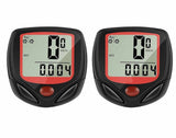 2 Pack Wireless Bike Computer Speedometer, Easy Install LCD Cycling Odometer For Road MTB City Commuting Bikes, Black Red