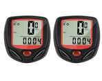 2 Pack Wireless Bike Computer Speedometer, Easy Install LCD Cycling Odometer For Road MTB City Commuting Bikes, Black Red