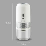 Portable Electric Coffee Grinder With Ceramic Burr, One Touch Automatic Grinding, Adjustable Coarseness For Travel Camping Kitchen, White, 7.4 in