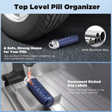 Travel Pill Organizer Case, 7 Day Aluminum Alloy Weekly Medicine Holder With Airtight O Ring Seal And Laser Day Labels, For Vitamins Fish Oil