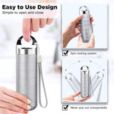 Travel Pill Organizer Waterproof Aluminum Alloy 7 Day Weekly Pill Box With Large Compartments For Vitamins Fish Oil Supplements Gray - Front View