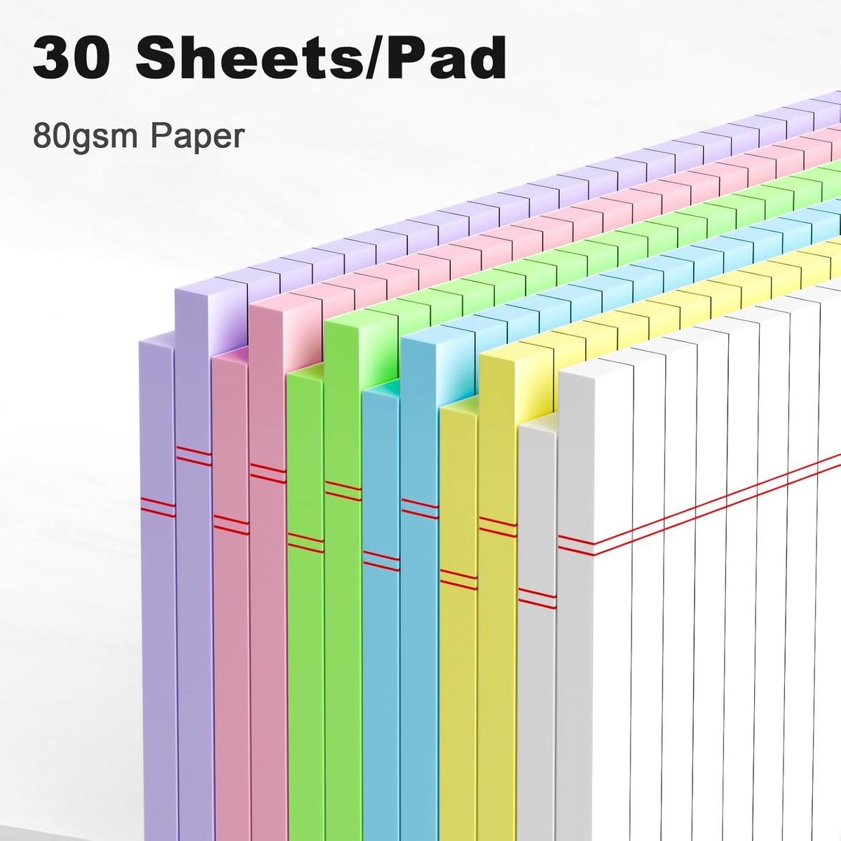 6 Pack A5 Lined Notepads Smooth Bleed Resistant Paper For School Office Notes And Lists Multicolor 30 Sheets Each, 5 x 8 in