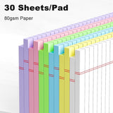 6 Pack A5 Lined Notepads Smooth Bleed Resistant Paper For School Office Notes And Lists Multicolor 30 Sheets Each, 5 x 8 in - 45-Degree Angle