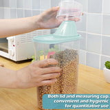 2 Pack Airtight Pet Food Storage Container Set With Measuring Cup Lid, ABS Dry Food Keeper For Dogs And Cats, Blue, 2.5 L, 25 x 15 x 8 cm - Top-Down View