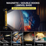 Rechargeable LED Work Light, Magnetic 360 Rotating Inspection Lamp With 6000mAh Battery, For Auto Repair Garage, Yellow, 3000 lm, 51 cm