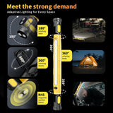 Rechargeable LED Work Light With Magnetic Base 360 Adjustable 6000mAh USB Output For Car Repair Garage Camping Green, 3000 lm, 51 cm