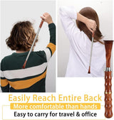 2 Pack Telescopic Back Scratcher, Stainless Steel Handle With Solid Wood Scratch Head, Portable Itch Relief For Men And Women, 20 To 39 cm