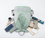 Gym Swim Backpack With Shoe Compartment, Wet Dry Separation Foldable Travel Sports Bag For Women, Green