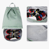 Gym Swim Backpack With Shoe Compartment, Wet Dry Separation Foldable Travel Sports Bag For Women, Green - 45-Degree Angle