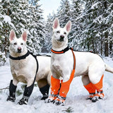 Waterproof Dog Boots With Suspenders, Anti Slip Paw Protectors With Adjustable Straps For Small And Medium Dogs Outdoor Walks, Black S - Front View