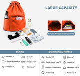 Drawstring Gym Backpack, Water Resistant Sports Bag With Wet Dry Compartment And Multi Pockets, For Men And Women Swimming Yoga Travel, 16.5 in