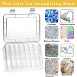 Clear Plastic Storage Box Organizer Set, PP Material With Hinged Lids, For Beads Jewelry Pills Crafts, 1 Large Box With 14 Small Boxes, Transparent - Front View