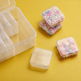Clear Plastic Storage Box Organizer Set, PP Material With Hinged Lids, For Beads Jewelry Pills Crafts, 1 Large Box With 14 Small Boxes, Transparent - 45-Degree Angle