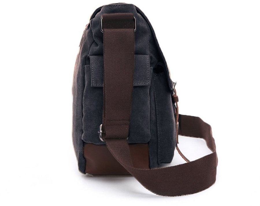 Mens Canvas Laptop Messenger Bag With Multiple Compartments And Adjustable Shoulder Strap For Work And School Fits, 16 in
