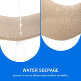 Non Slip Shower Mat PVC Loofah Foot Scrubber With Drainage Holes Fast Drying Bathroom Tub Floor Mat Beige, 24 x 16 in - Top-Down View