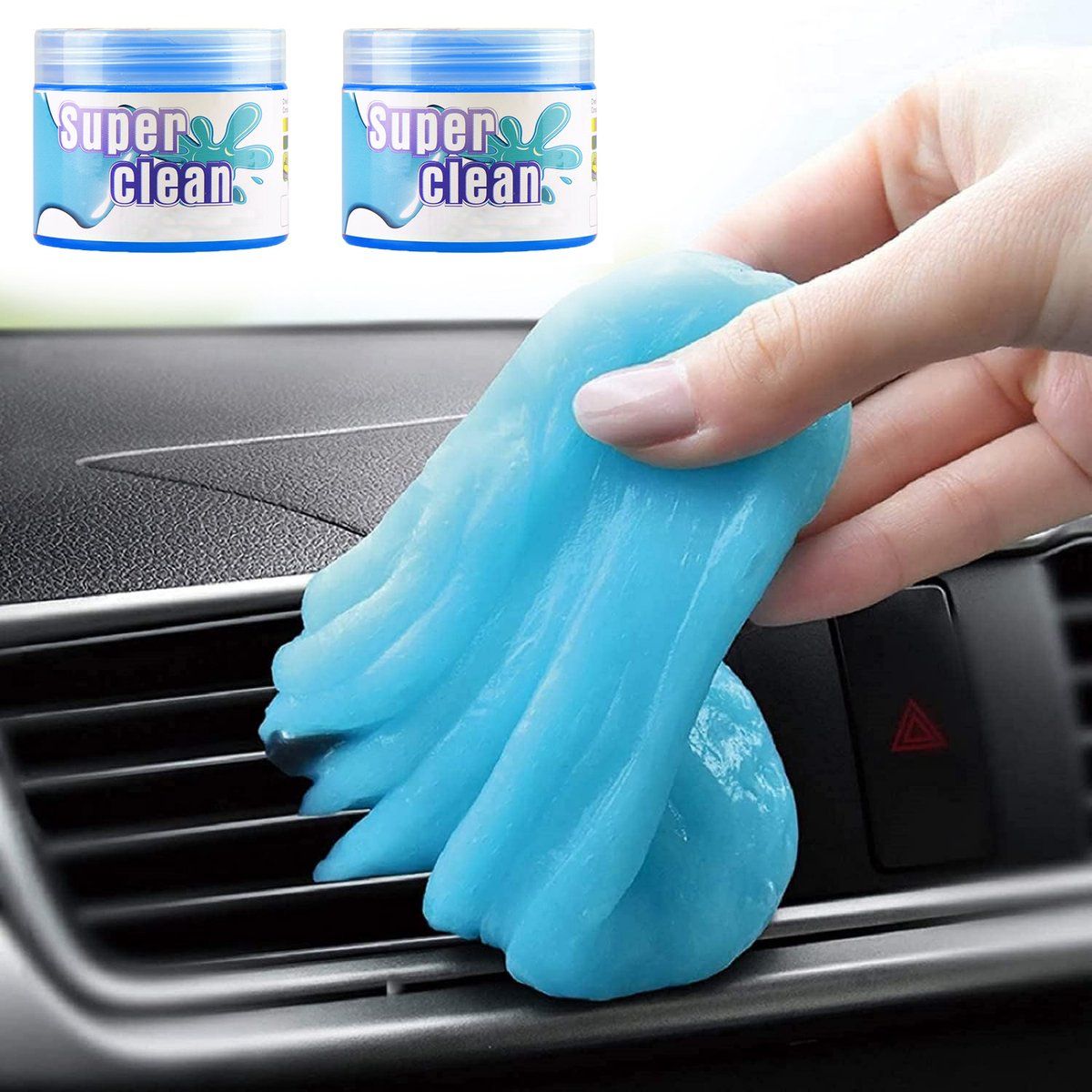 2 Pack Cleaning Gel Putty, Biodegradable Reusable Dust Removal Slime With Lavender Scent For Car Interior Vents Keyboard Electronics, Blue