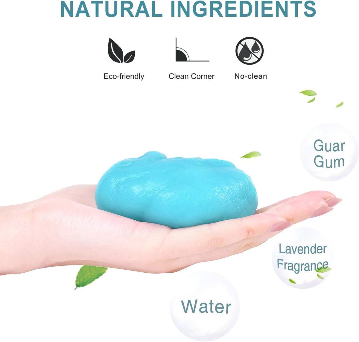 2 Pack Cleaning Gel Putty, Biodegradable Reusable Dust Removal Slime With Lavender Scent For Car Interior Vents Keyboard Electronics, Blue