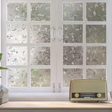 Decorative Window Privacy Film Static Cling PVC Frosted Glass Leaf Pattern For Home Office Bathroom, 45 x 200 cm - Front View
